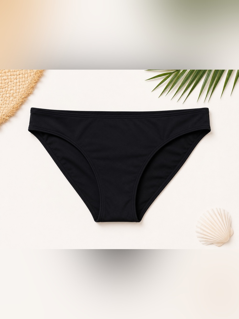 Boden Black Bikini Bottom Size 10 Classic Swim Brief Solid Minimalist